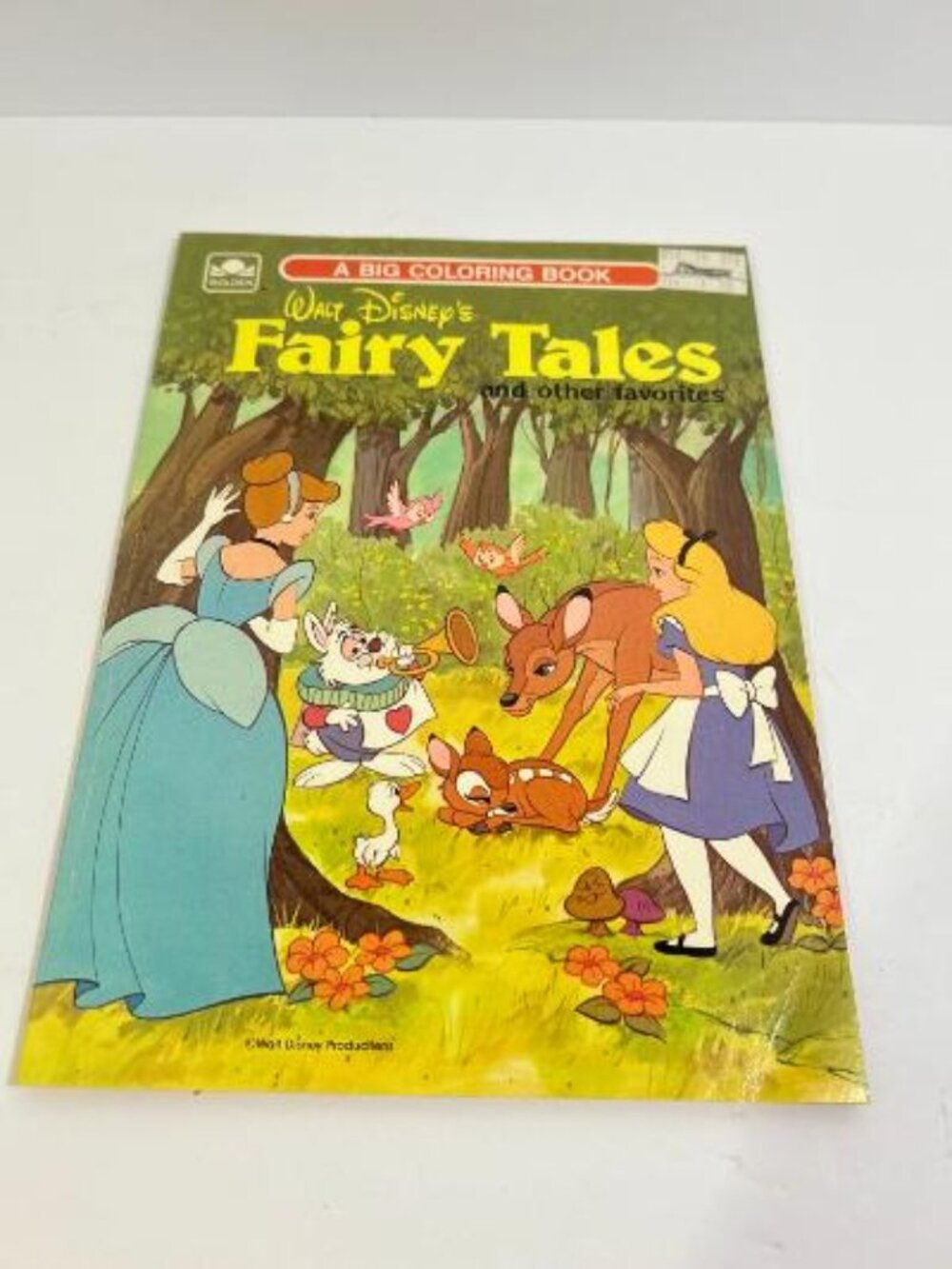 VTG 1985 Golden Walt Disney Fairy Tales Coloring Book Bambi Alice Cinderella